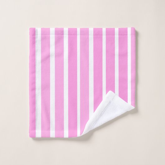 Roze en witte strepen bad handdoek (Wasdoekje)