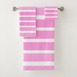 Roze en witte strepen bad handdoek