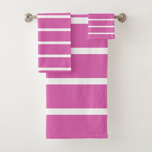 Roze en witte strepen bad handdoek (Insitu)
