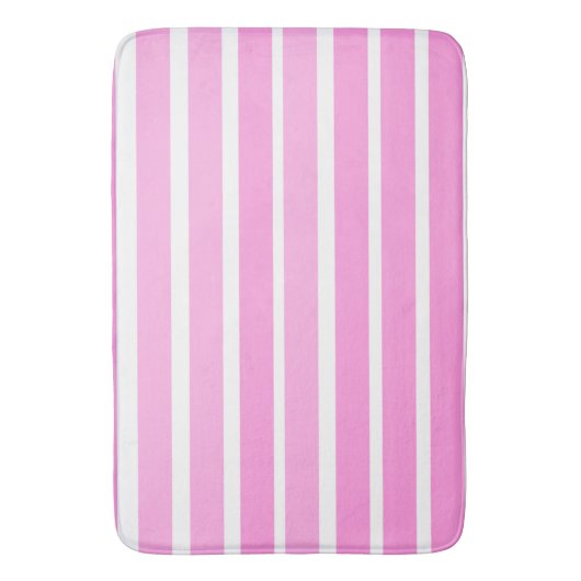 Roze en witte strepen badmat (Voorkant Verticaal)