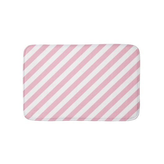 Roze en witte strepen badmat (Voorkant)