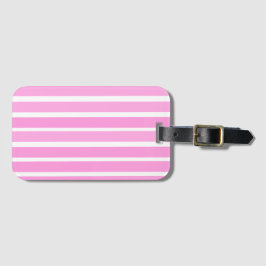 Roze en witte strepen bagagelabel