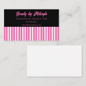 Roze en witte strepen Beauty Style Salon Visitekaartje (Voorkant / Achterkant)