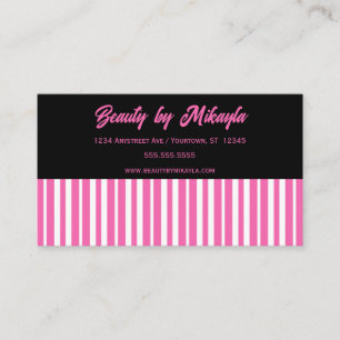 Roze en witte strepen Beauty Style Salon Visitekaartje