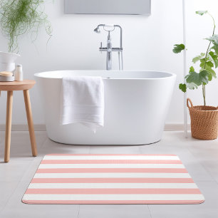 Roze en Witte Strepen Bewerkbare Kleuren Badmat