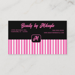 Roze en witte strepen Brand Beauty Style Salon Visitekaartje