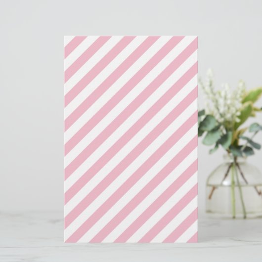 Roze en witte strepen briefpapier (Staand voorkant)
