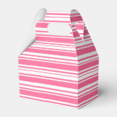 Roze en witte strepen Bruiloft Party Box Bedankdoosjes (Voorkant Zijde)