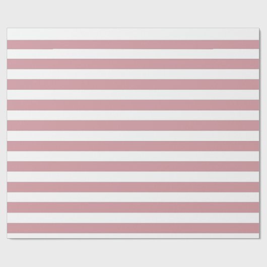 Roze en witte strepen cadeaupapier (Vlak)