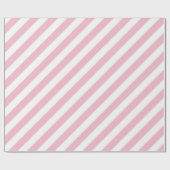 Roze en witte strepen cadeaupapier (Vlak)