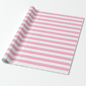 Roze en witte strepen cadeaupapier (Uitgerold)