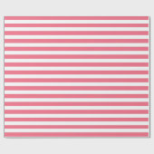 Roze en witte strepen cadeaupapier (Vlak)