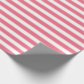 Roze en witte strepen cadeaupapier (Hoek)