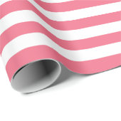 Roze en witte strepen cadeaupapier (Rol Hoek)