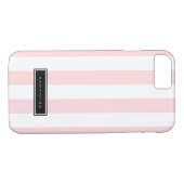 Roze en witte strepen Case-Mate iPhone case (Achterkant (Horizontaal))