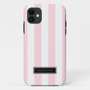 Roze en witte strepen Case-Mate iPhone case
