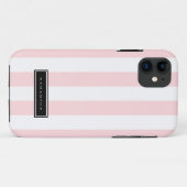 Roze en witte strepen Case-Mate iPhone case (Achterkant (horizontaal))