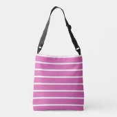 Roze en witte strepen crossbody tas (Achterkant)