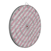 Roze en witte strepen dartbord (Voorkant Links)