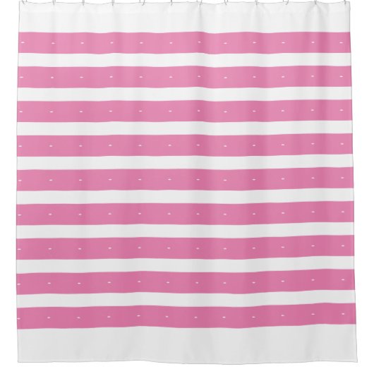 Roze en witte strepen douchegordijn (Voorkant)