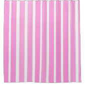 Roze en witte strepen douchegordijn (Voorkant)