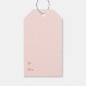 Roze en witte strepen een paascent in mandje cadeaulabel (Achterkant)