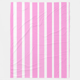 Roze en witte strepen fleece deken