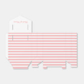 Roze en witte strepen gepersonaliseerde bruiloft g bedankdoosjes (Uitgevouwen)