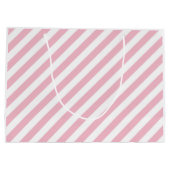 Roze en witte strepen groot cadeauzakje (Achterkant)