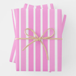Roze en witte strepen inpakpapier vel