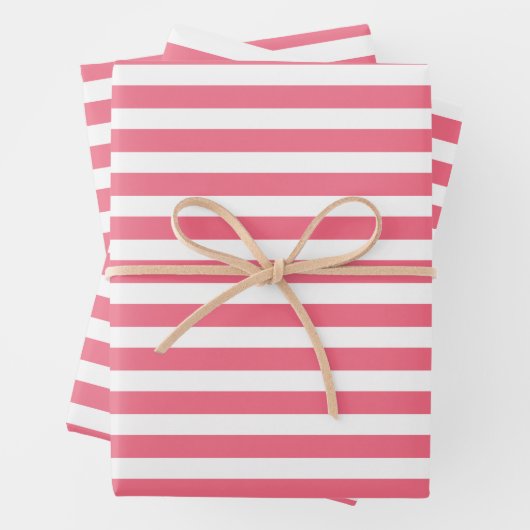 Roze en witte strepen inpakpapier vel (In situ)