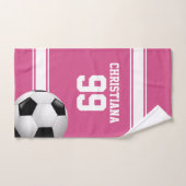 Roze en witte strepen Jersey Voetbal Bad Handdoek (Handdoek)