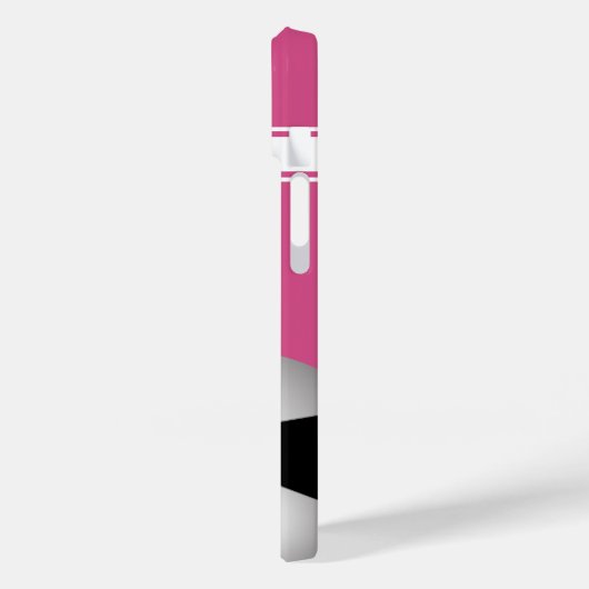 Roze en witte strepen Jersey Voetbal Case-Mate iPhone Case (Achterkant / Links)