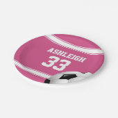 Roze en witte strepen Jersey Voetbal Papieren Bordje (Gekanteld)