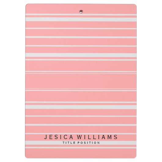 Roze en witte strepen klembord (Achterkant)