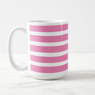 Roze en witte strepen koffiemok