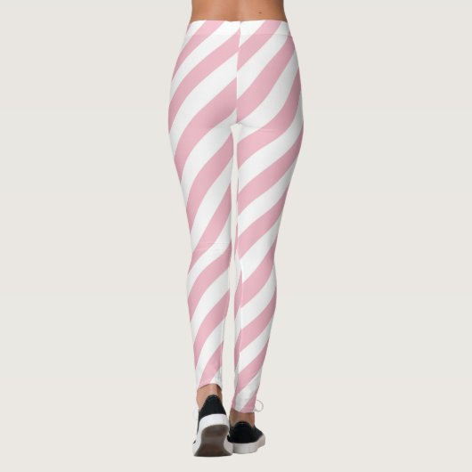 Roze en witte strepen leggings (Achterkant)