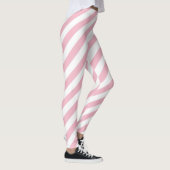 Roze en witte strepen leggings (Rechts)