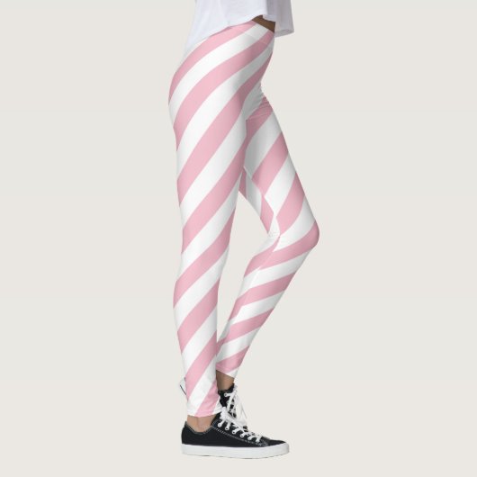 Roze en witte strepen leggings (Rechts)