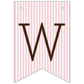 Roze en witte strepen met Mason Jar Baby shower Vlaggetjes (Eerste vlag)