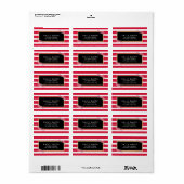 Roze en witte strepen met Waterverf Floral Etiket (Full Sheet)