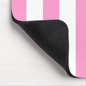 Roze en witte strepen Mousepad Muismat (Hoek)