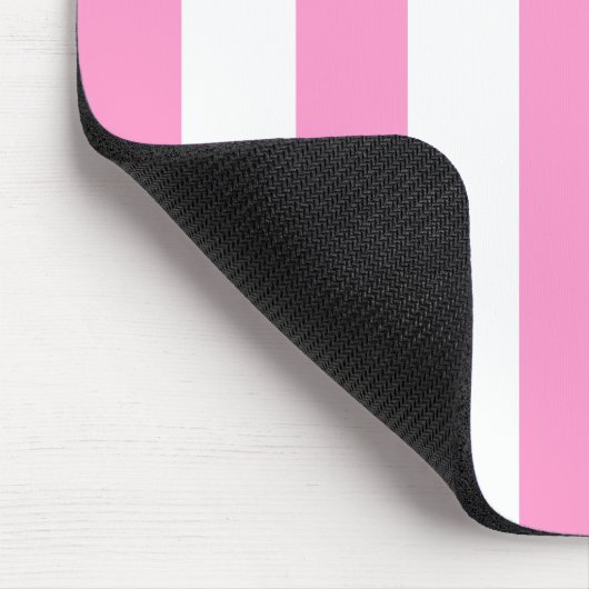 Roze en witte strepen Mousepad Muismat (Hoek)