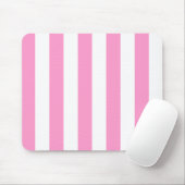Roze en witte strepen Mousepad Muismat (Met muis)