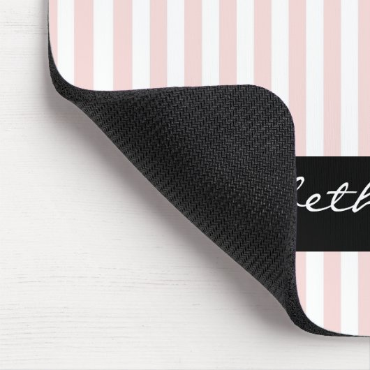 Roze en witte strepen muismat (Hoek)