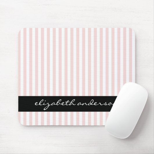 Roze en witte strepen muismat (Met muis)