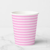 Roze en witte strepen papieren bekers (Voorkant)