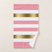 Roze en witte strepen patroongoudaccenten bad handdoek (Handdoek)