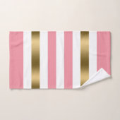 Roze en witte strepen patroongoudaccenten bad handdoek (Handdoek)