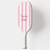 Roze en witte strepen pickleball paddle (Links)